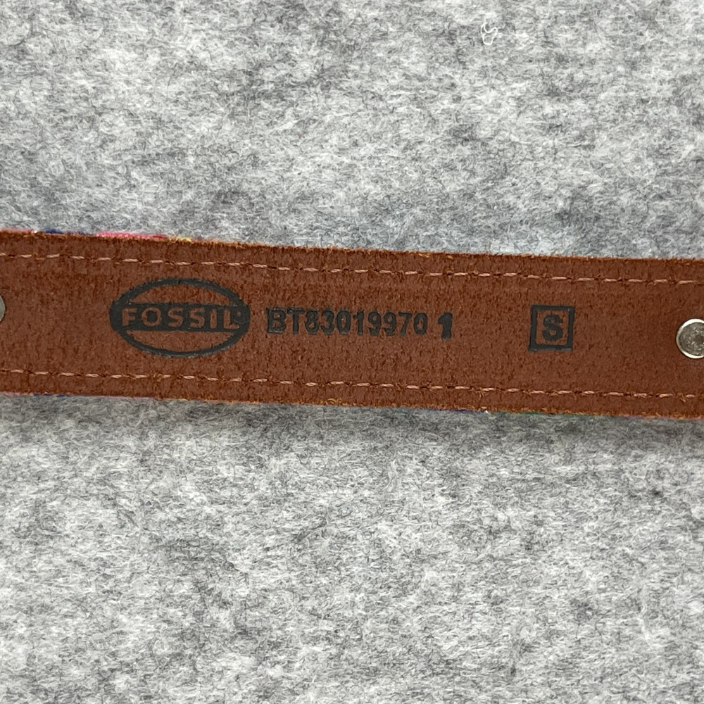 Vintage Fossil Tapestry Leather Belt Concho Southwest NEW Womens Small - Picture 6 of 10